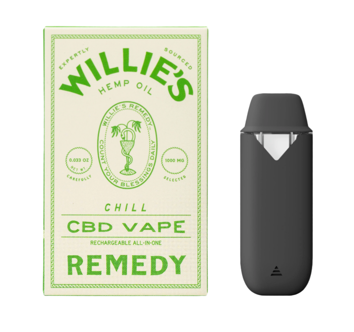 CBD Vape Pen Chill | Willie's Remedy x Coast Hemp Extract CBD Vape Pen Chill | Willie's Remedy x Coast Hemp Extract