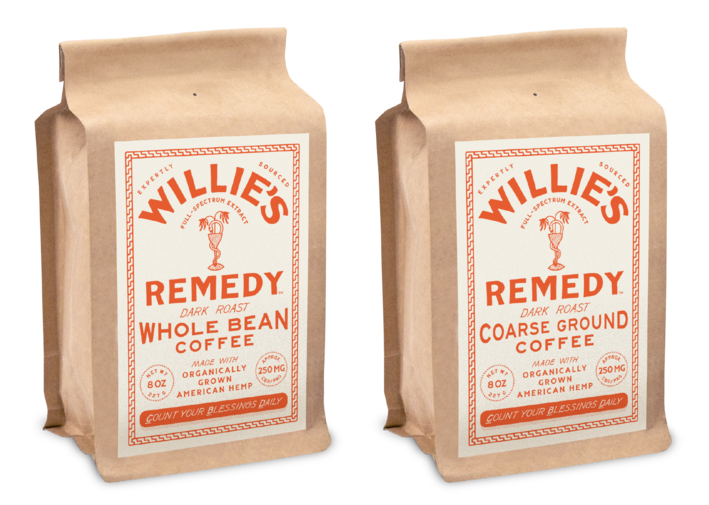 Willie Nelson's Willie's Remedy Full Spectrum CBD Coffee Dark Roast Ground & Whole Bean